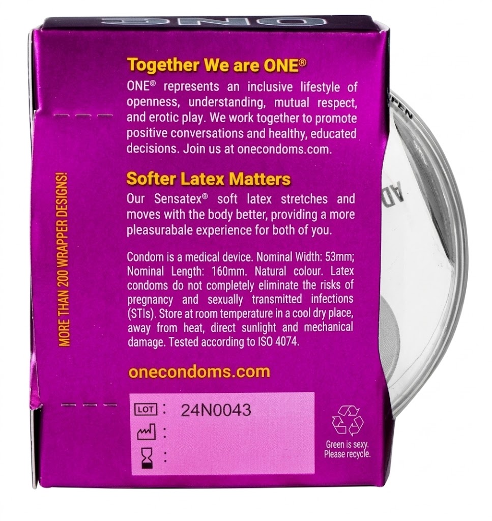 One Mixed Pleasures Condoms, Natural Rubber Latex, Super Sensitive, Extra Large Studs, 3-Pack