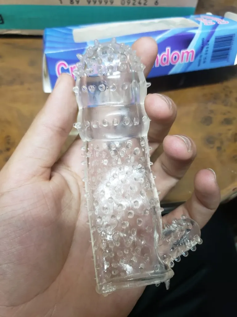 Premium Crystal Silicone Condom with Lubricant - Spike Reusable Condoms - Washable Condoms