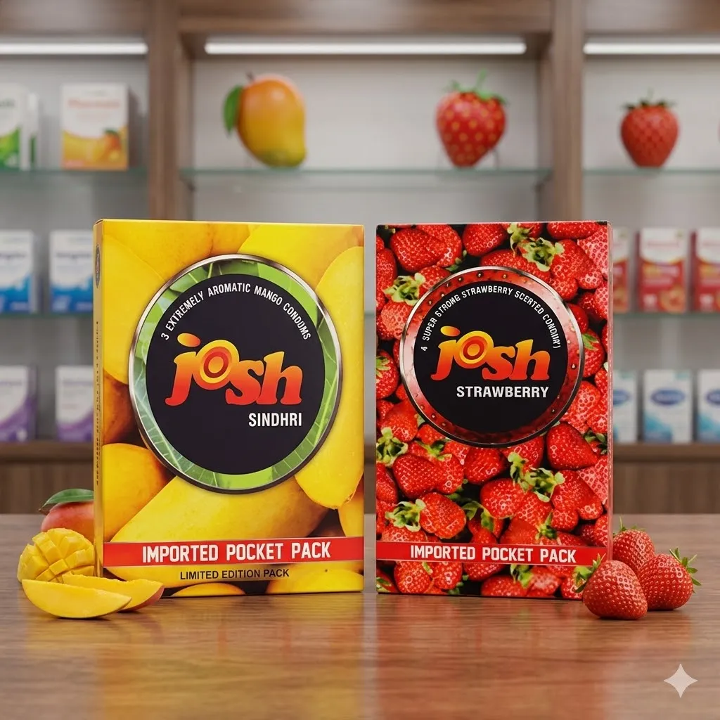Josh Mango & Strawberry Condoms Pack – Variety Fruity Fun