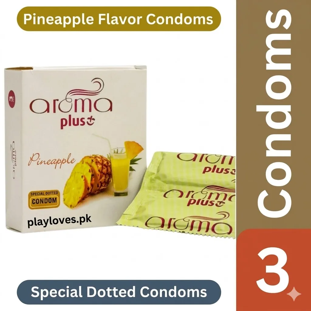 Aroma Plus Pineapple Dotted Condoms (3 Pack) – Tropical & Dotted