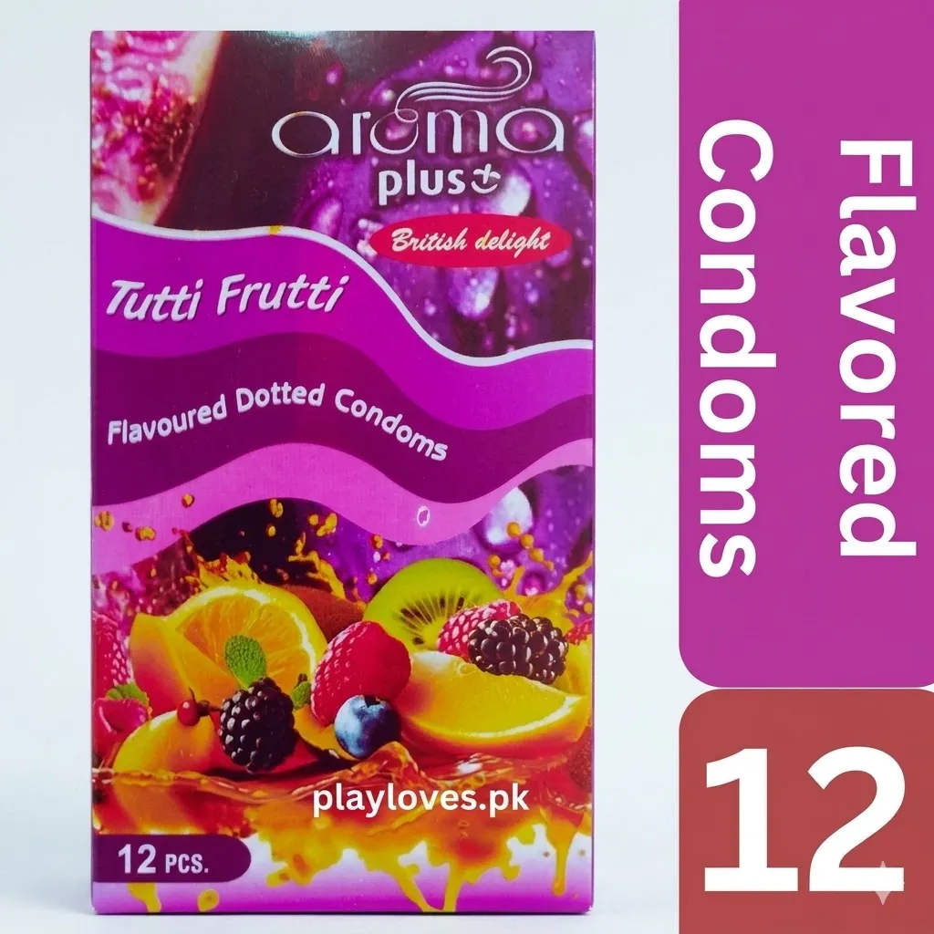 Aroma Plus Tutti Frutti Flavored Dotted Condoms (12 Pack) – Dotted & Flavored