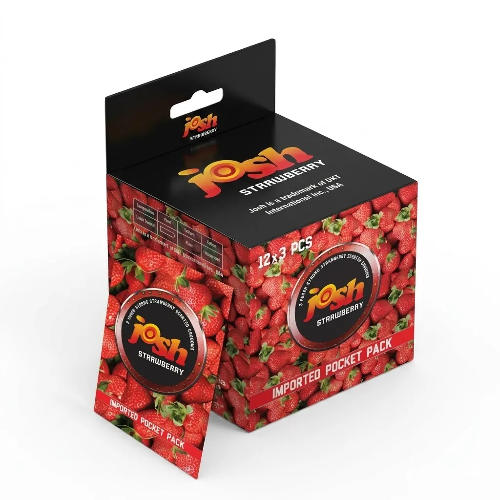 Josh Strawberry Condoms (36 Pack) – Sweet Fruity Sensation