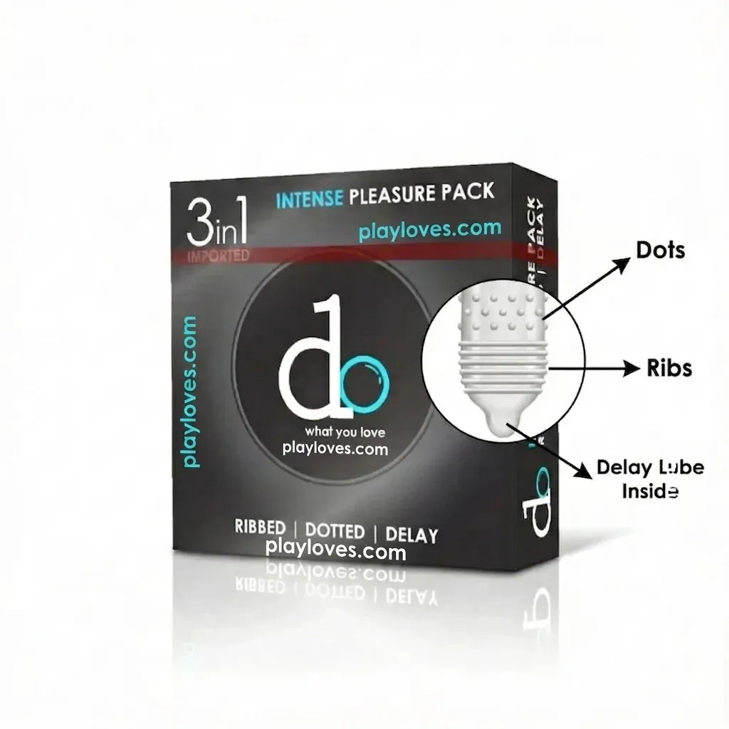 Do 3-in-1 Condoms (3 Pack) – Delay, Dotted & Ribbed