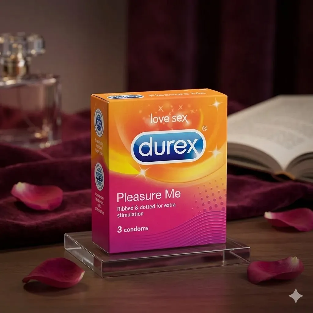 Durex Pleasure Me Ribbed & Dotted Condoms 3S(With Private Packing 🔞)
