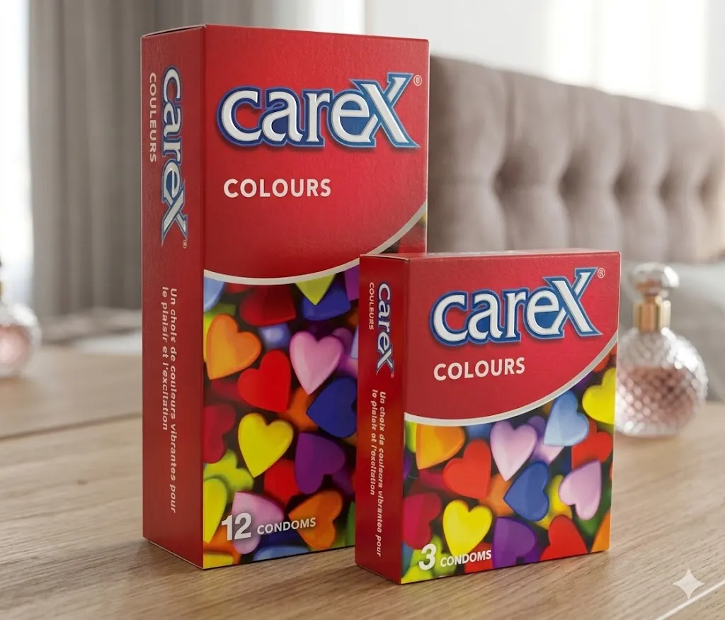 Carex Lubricated Colours Condoms 12 pieces