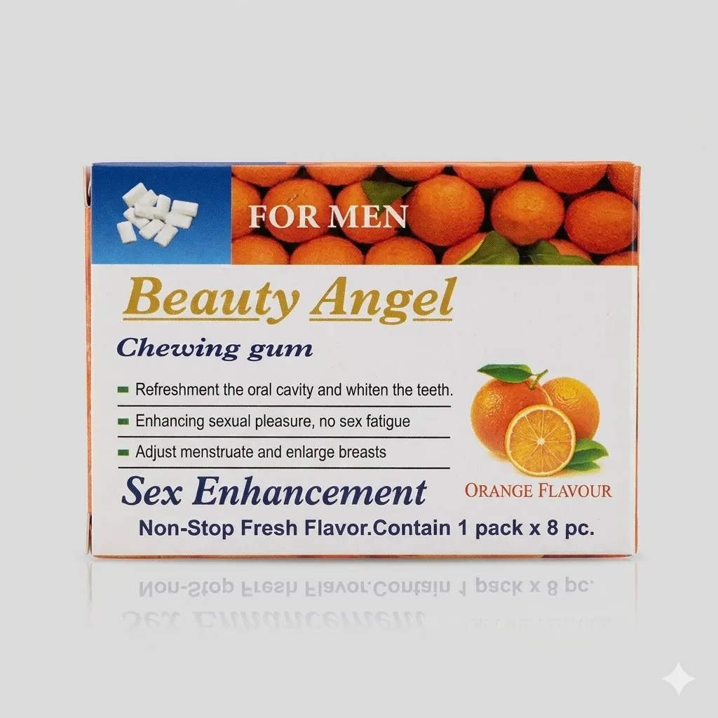 Beauty Angel Chewing Gum Sex Enhancement for Men - Orange Flavour