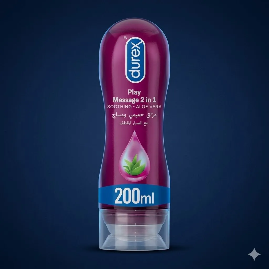 Durex Play Massage 2-In-1 Intimate Lube & Massage Gel, Aloe Vera, 200ml